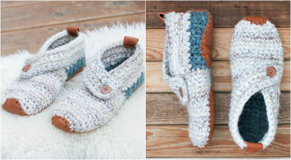 Modern crochet slippers
