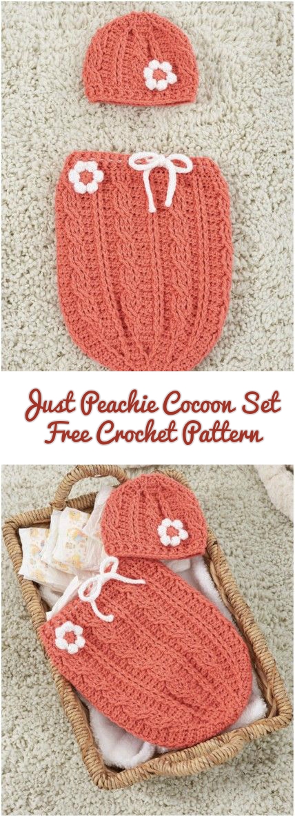 Just Peachie Cocoon Set Free Crochet Pattern