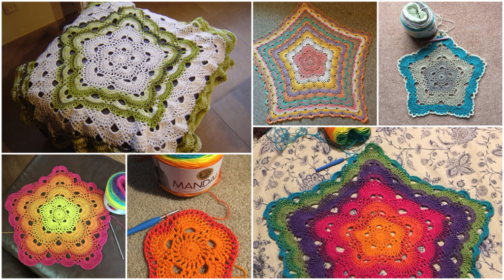5 Sided Crochet Virus Afghan Ideas & Free Pattern
