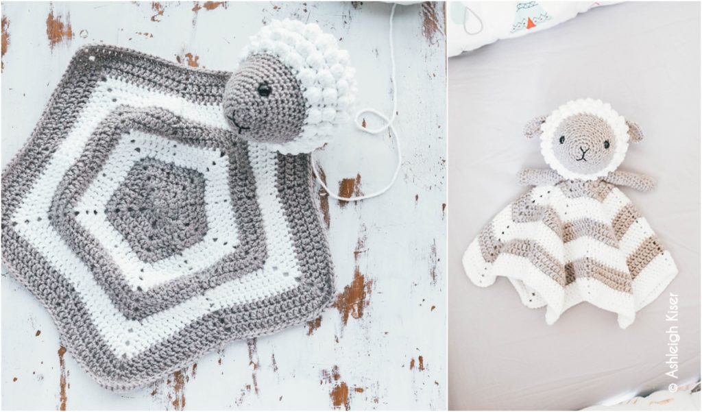 Crochet Little Lamb Baby Lovey Security Blanket Pattern