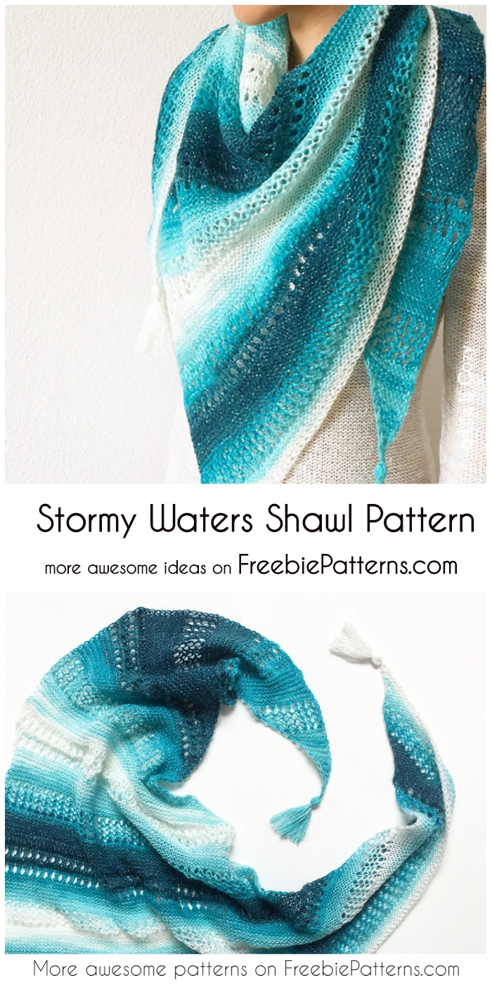 Free Crochet Stormy Waters Shawl Pattern