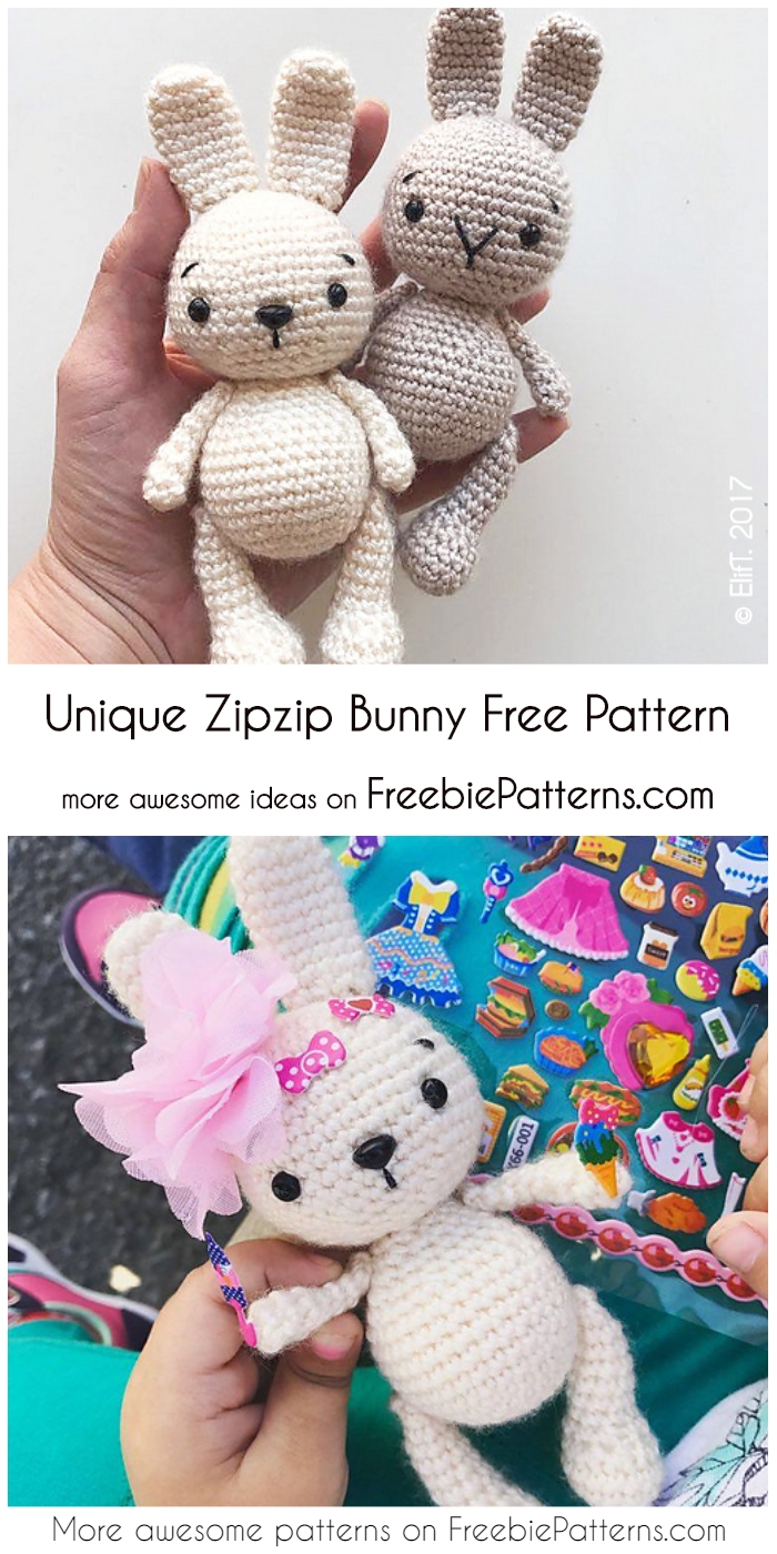 Unique Zipzip Bunny Free Chrochet Pattern 