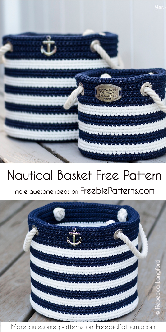 Nautical Basket [Free Crochet Pattern]