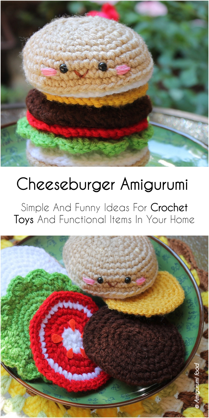 Crochet Cheeseburger Amigurumi