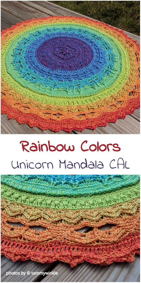 Rainbow Colors Unicorn Mandala CAL