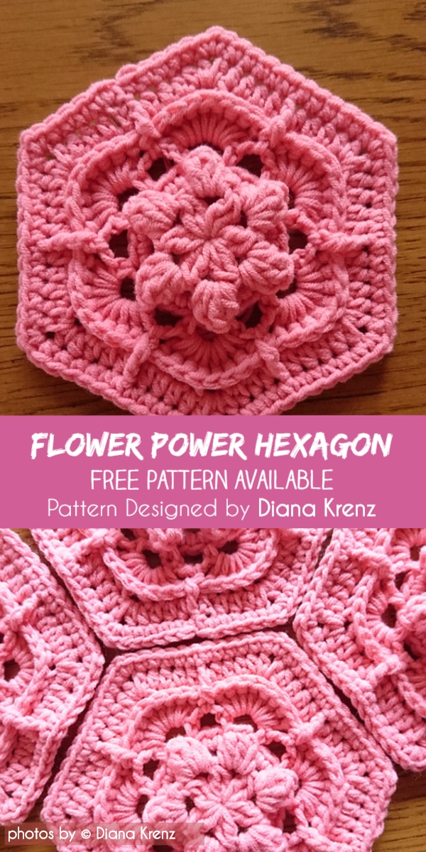 Flower Power Hexagon Crochet Pattern Idea