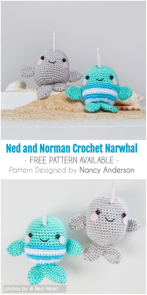 Ned and Norman Crochet Narwhal Pattern