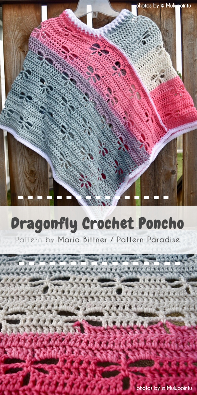 Dragonfly Crochet Poncho by Maria Bittner