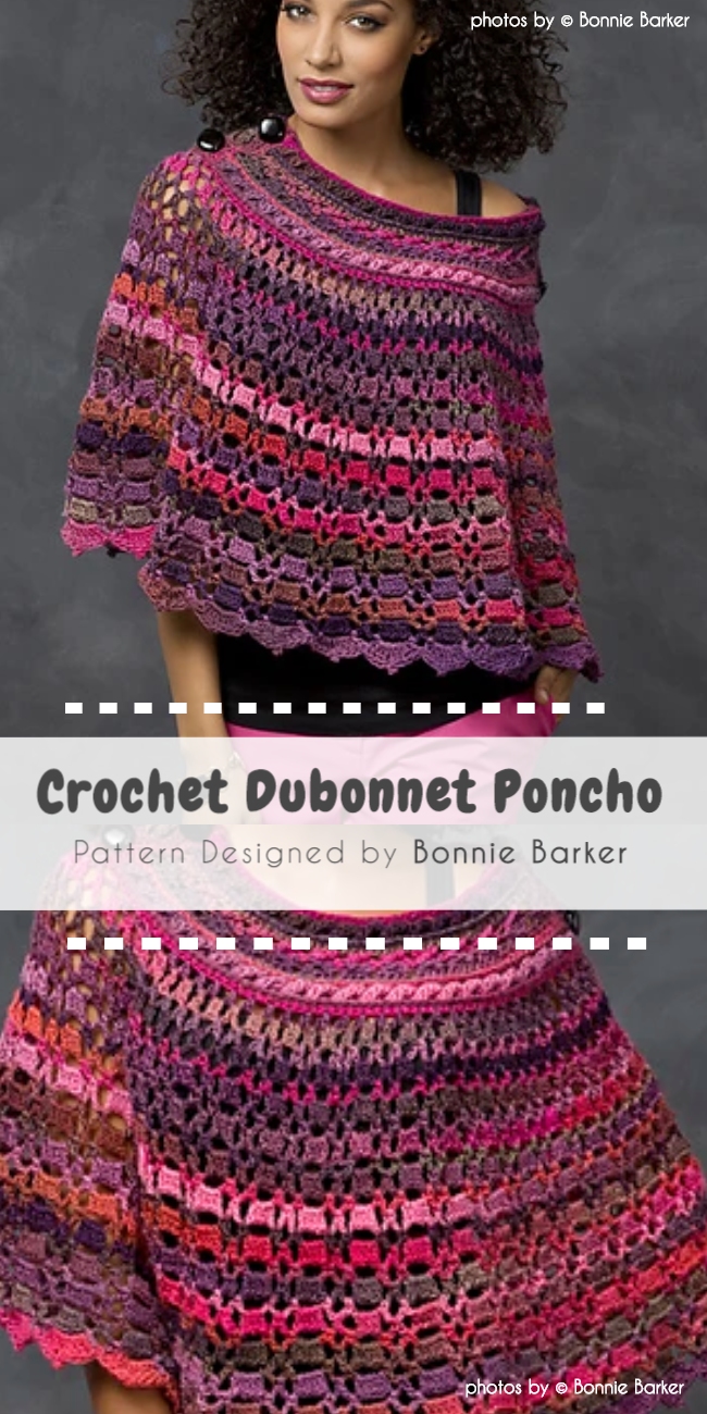Dubonnet Crochet Poncho by Bonnie Barker