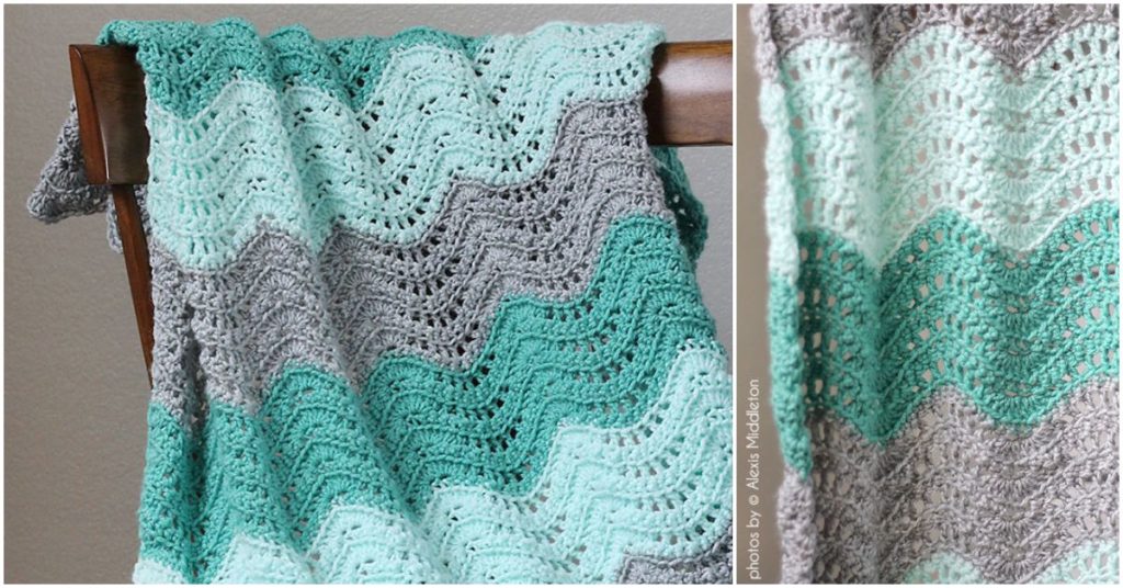 Feather and Fan Baby Blanket by Alexis Middleton