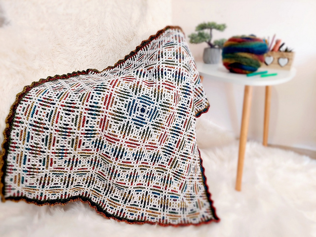 Crochet Mosaic Blanket Throw Pattern